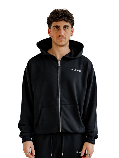 Zip Hoodie Unisex Black M